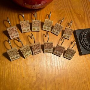 Tile Shaped Shower Curtain Hooks